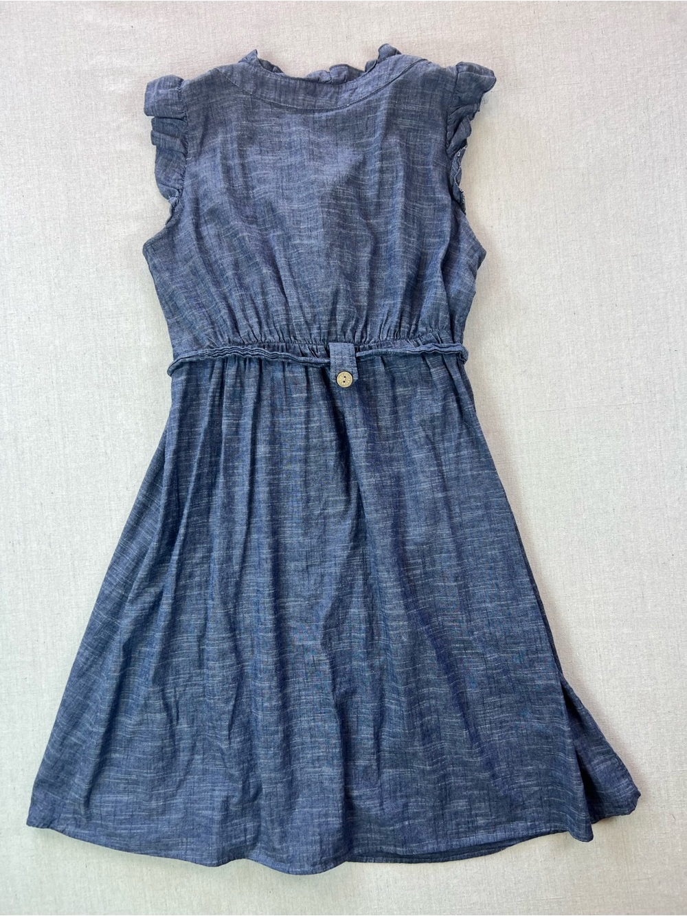 Women’s Classic Breezy Timeless Sleeveless Button-Up Denim Chambray Dress - M - Picture 2 of 8